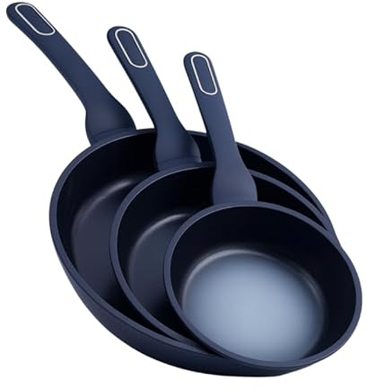 VENTEO | Lot de 3 poeles ceramiques Anti Adhesive | Poele Induction Compatible avec tous Feux | Convient a une plaque induction 2 feux | Ustensiles de Cuisine et Lave Vaisselle