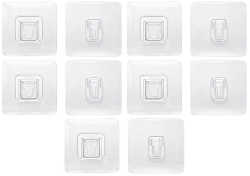 zffkz Lot de 5 Crochet Adhesif Mural Transparents, 5 kg Crochets Adhesifs Muraux Pour Murs, Sans Perçage, Pour Salles de Bains Et Cuisines, Pour Organiser multiprises, Poubelles Et Objets Décoratifs
