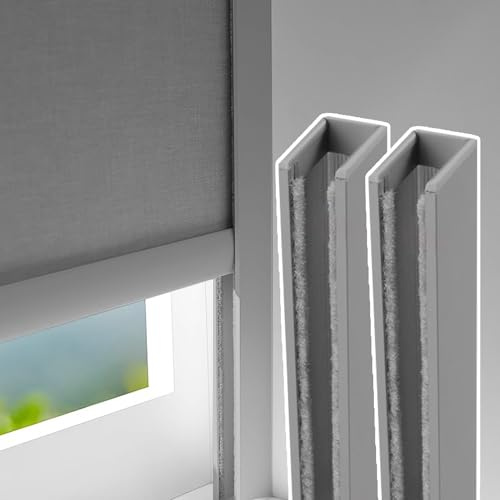 Light Blocking Strips for Blackout Roller Blinds - U-Shaped Side Rail Track for Home Theaters, Nurseries, and Privacy Enhancement - Ultimate Light Control Solution