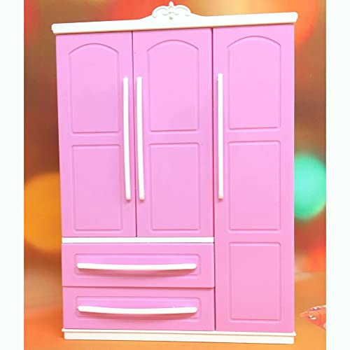 Haofy Miniatur-Puppenschrank-Organizer, Stilvolle Aufbewahrung für Puppenkleidung und Zubehör, Mehrere Fächer Sorgen für Ordnung Im Spielbereich, Kompakt, 7,2 X 2,6 X 10, Zoll, Passend für