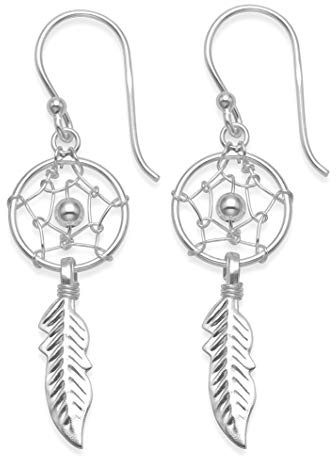 Heather Needham 6477 Traumfänger-Ohrringe für Damen, Sterlingsilber, Größe 12 x 30 mm, 44 mm, mit Geschenkbox, Sterling Silber, Zirkonia