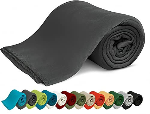 KiGATEX Polar-Fleecedecke – 130 x 160 cm – Oeko-TEX Standard 100 Zertifiziert – Kuschelige Fleece-Decke für innen & außen – Pflegeleicht als Sofa-, Sommer-, Hunde- oder Tagesdecke – Grau