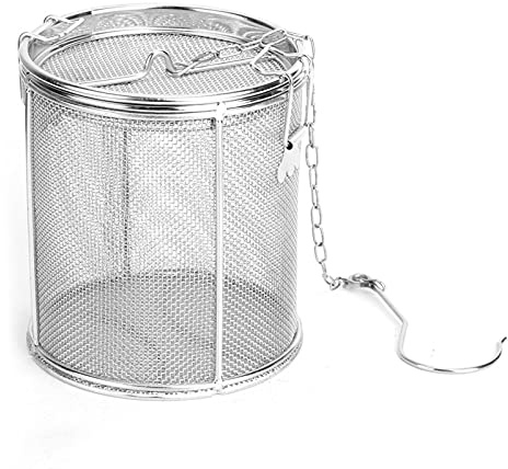 Haofy Teesieb Gewürzsieb Edelstahl, Teefilter Teeei für Teekanne/Tasse, Fein Gewürzfilter Gewürzkugel für Losen Tee Kaffee Gewürze mit Langer Kette und Haken, Küchen Kochzubehör (12 * 13cm)