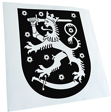 Kiwistar - Autoaufkleber - Finnland Wappen - schwarz - 12,5x10cm - Heckscheibe Auto Aufkleber wetterfest für Kfz LKW Mofa Truck - Sticker außen selbstklebend Tuning Zubehör für Fenster Fahrzeug