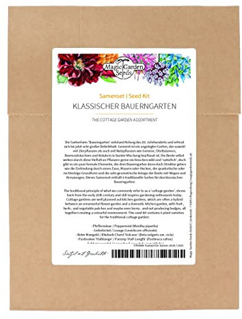 L'assortiment du jardin de cottage anglais - kit de graines avec 6 variétés traditionnelles: fleurs, herbes & légumes