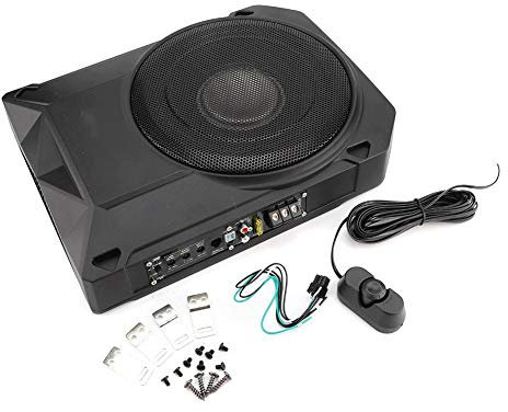 KIMISS Subwoofer amplificato 600 W, altoparlante woofer per subwoofer auto attivo sotto il sedile Amplificatore universale (nero)