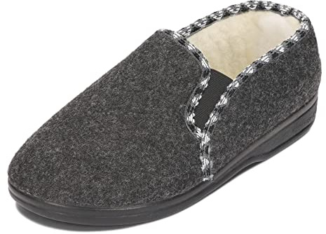 BAWAL Pantofole Isolate Donna Uomo Scarpe in Feltro con Lana Unisex Caldo Inverno 36-46 EU (Grigio/bianco, 41)