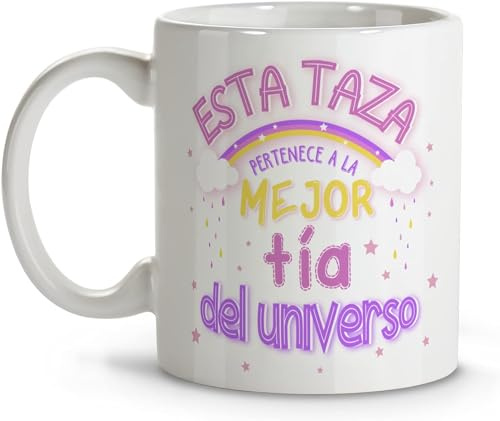 Taza Tía. Tazas Divertidas Tazas Desayuno Originales Taza Cerámica 330 ml. Regalos con Frases. Tazas personalizadas.
