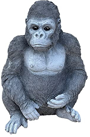 stoneandstyle Steinfigur Gorilla Ben AFFE frostfest Steinguss Gartenfigur