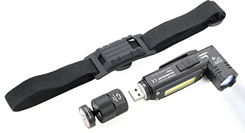 Troika Akku Taschenlampe-Knicklampe-Stirnlicht ECO Knicklicht Spritzwassergeschützt, 150 Lumen, TOR55/BK