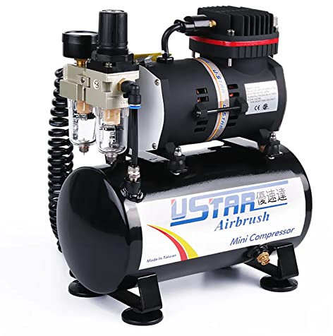 Toplionace Kit de Compresor de Aire para Pintar y Colorear Modelo 220V, Herramienta de Pintura Modelo Tanque de Aire 6L