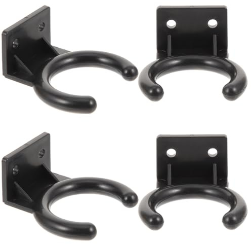 UKCOCO Microphone Wall Mount Holder: Microphone Wall Mount Clip Hook Single Wireless Micr Rack with Mounting Screws for KTV,Home,Office,4 pcs,Black