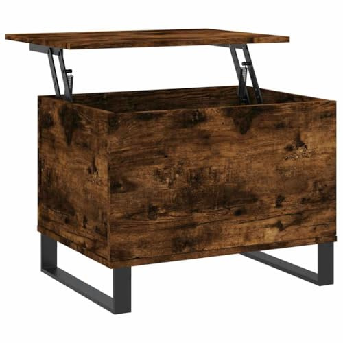 vidaXL Mesa de Centro Madera contrachapada Roble Ahumado 60x44,5x45 cm