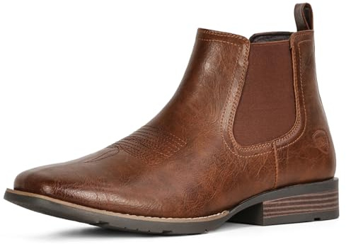 IUV Cowboy Boots For Men Ankle Boots Western Boot Casual Dress Slip On Chelsea Men