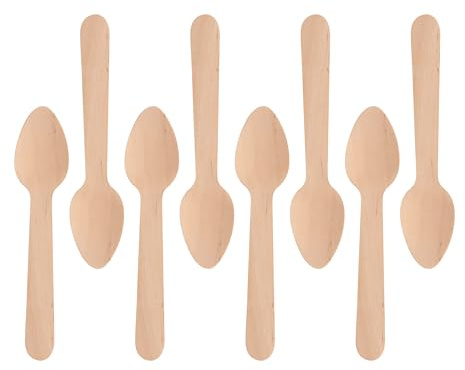 GoCoPack Wooden Cutlery: Pack of 200 Disposable Wooden 11cm Tea Spoons - Eco Friendly 100% Compostable and Biodegradable