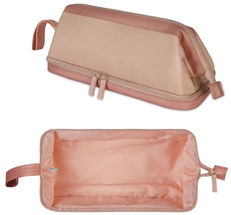 SITHON Double Layer Travel Carrying Case Compatible with Airwrap/Shark Speedstyle Flexstyle, Water Resistant Storage Organizer Bag w/Widely Opening for Dyson Supersonic Dryer (Bag Only) (Rose Gold)