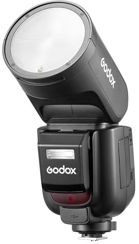 V1 PRO Professional Round-Head TTL Speedlite - 76W, 3300K±200K, 28-105mm Zoom, 0-330° Flash Head Rotation, 1.5 Seconds Recycling Time, 32 Channels, 500 Full-Power Flashes (Olympus/Panasonic)