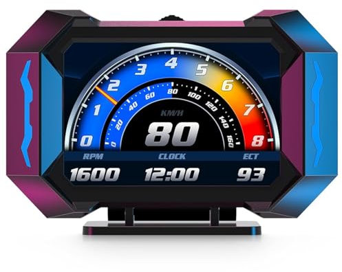 OBEST HUD Head up Display Auto OBD GPS Smart Instrument, Tachometer Auto, Anzeige von Geschwindigkeit und Richtung, In-car Kompass, Kilometerzähler, Drehzahlmesser, Arbeit für alle Autos