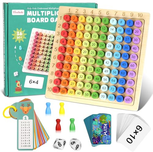 Table de Multiplication, 1 x 1 Montessori Maths Jouet Éducatif Mathématiques, Jeux de Plateau Table Multiplication en Bois Montessori, Jouets De Comptage pour Enfants, Planche de Multiplication