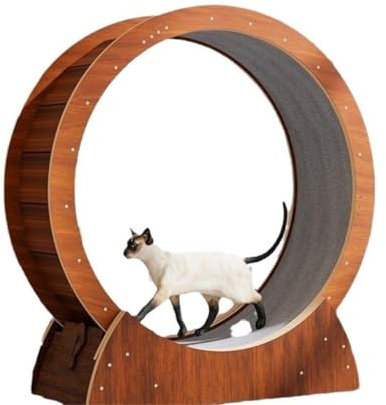 DWZXL Katzenrad Katzenlaufband Katzenlaufrad Sportrollenspielzeug Massivholz Großes Katzenklettergerüst Haustier Katzenbedarf Katzenspielzeug Cat Wheel(XL)