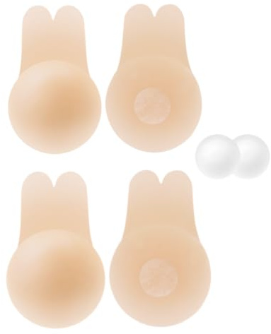 Silicone Cache Tétons Réutilisable Auto-adhésif Couvre Mamelon Seins Invisible pour Robe de Soirée Robe de Mariée Maillot de Bain et Vêtements Dos-Nu