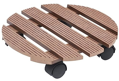 Eleganz 2 STK. Pflanzenroller aus WPC Ø30x7,5 cm Braun – Langlebig & Umweltfreundlich für Gartenpflege & Terrasse