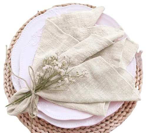 LuoAXINN 10er-Pack 30 x 30 cm Gaze-Servietten, Vintage-Baumwollstoffservietten, Veranstaltungen, dekorative rustikale weiche Dinnerservietten for Partys, Hochzeiten für Veranstaltungen(Color 1)