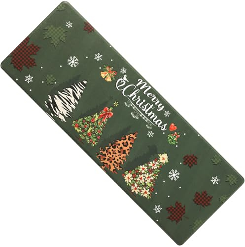 Carvapet Tappetino da cucina antiscivolo per Natale, anti-affaticamento, in piedi, imbottito, comfort, cucina, pavimento in PVC, impermeabile, per scrivania in piedi, cucina, ufficio (Natale, 44 x 120
