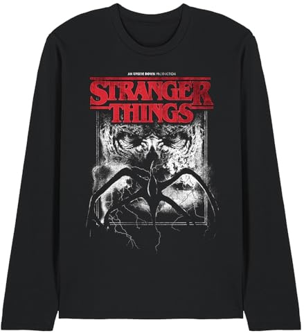 Stranger Things Vecna Mindflayer affisch unisex långärmad t-shirt, svart, storlek M