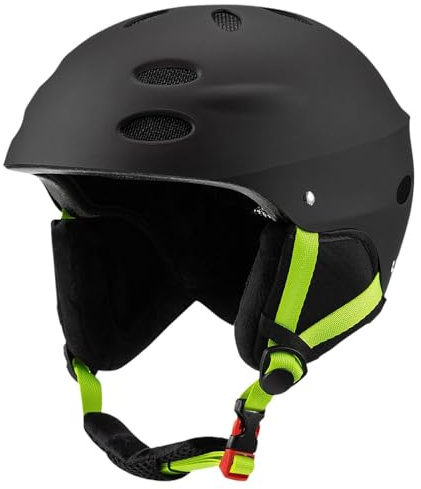 F Fityle Casco da Accessorio da Snowboard Elmetto da Pattinaggio Protezione per La Testa Regolabile con Fodera Rimovibile Adatto per Donne Uomini E Sport, Nero