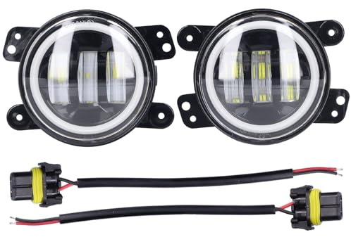 Yuecoom 2Pcs LED Fog Light, High Brightness 3000LM Front Fog Light Assembly, Daytime Running Light for Car Truck Van Trailer Motorcycles Universal
