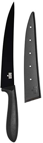 Kuhn Rikon 31708 210 mm Tranchiermesser | ultrascharf | ergonomischer Griff | Blister verpackt | schwarz