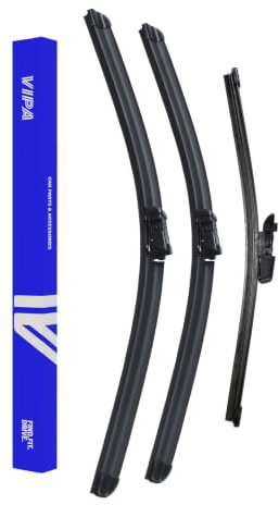 Vipa Car Parts Premium Wiper Blade Set | Fits: VW GOLF MK6 Hatchback (Dec 2009 to Dec 2013) | All-Weather Performance | Durable, Streak-Free Windshield Wipers | Easy Installation