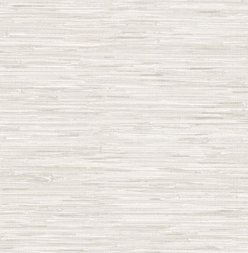 NuWallpaper by WallPops Cream Vinyl Grassweave Peel & Stick Wallpaper, NUS2875
