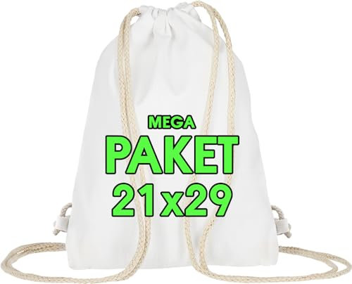 ELES VIDA 10 Stück Turnbeutel 21 x 29 cm – Kndergeburtstag mitgebsel set - Baumwollbeutel - Festival Event Bag Party - Hipster Stofftasche Bag, OEKO-TEX® zertifiziert Stoffbeutel Sack zum gestalten