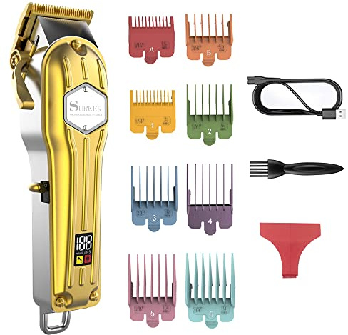SURKER Hair Clippers for Men - Barber Hair Cut & Beard Trimmer Grooming Kit - Professional Rechargeable Cordless Quiet