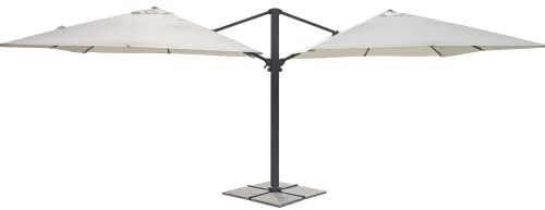 Gruppo Maruccia - Ombrellone 3x6 Metri per Bar, Giardino, Hotel - Struttura in Alluminio Antracite - Telo Idrorepellente Anti Raggi UV - Doppio