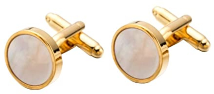 EIFINE Klassische vergoldete Perlmutt-Kupfer-Manschettenknöpfe for Herren, Geschenk, Party, Hochzeit, Anzug, Hemd, Manschettenknöpfe