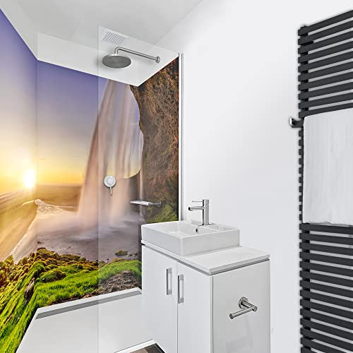 WANDFREUDE individuelle Duschrückwand Aluverbundplatte auf Maß (3 Stück - Selja - Premium Brillant Lack) – Dusche Wandverkleidung Duschwandverkleidung Duschrückwände