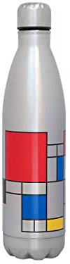 Könitz Teeflasche Mondrian, Thermosflasche 750ml aus doppelwandigem Edelstahl. Outdoor Trinkflasche BPA-frei, auslaufsicher, langlebig