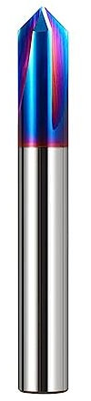 SEIDER HRC60 Fasenfräser 60 90 120 Grad 3 Nuten Hartmetall Ecksenker Fasenfräser Entgraten Kanten V Grove Router(90 Deg,HRC65 Blue Coating_3X50)