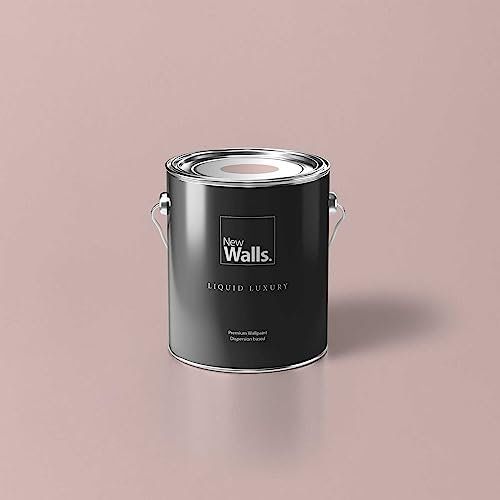 New Walls Premium Wandfarbe Rosa, Altrosa Liquid Luxury Dispersionsfarbe für Innenräume – 2,5 L