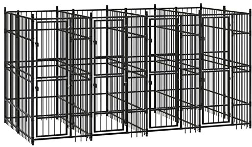 BaraSh Outdoor-Hundezwinger Dog House Outdoor Pet Comfort Katzengehege Hundeauslauf DraußEn Tiergehege Stahl 7,37 m² 3097939