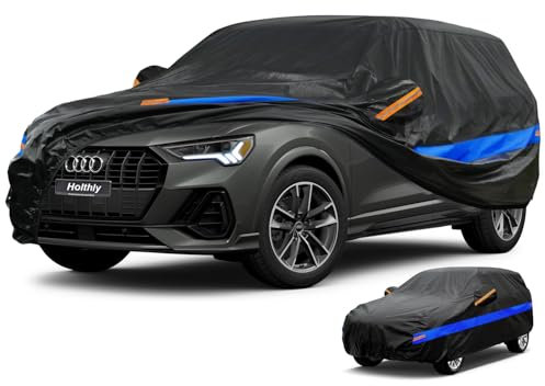 Holthly Bâche Voiture SUV Extérieur, Housse Protection Voiture 100% Étanche Anti UV Soleil, Bâche pour 4x4 Renault Duster Kadjar Austral, Peugeot 3008,Audi Q3, BMW X1 etc.YM+