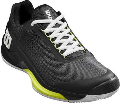 Wilson Rush Pro 4.0 Clay WRS332120, Herren, Tennisschuhe, Black/White/Yellow, 43 1/3 EU