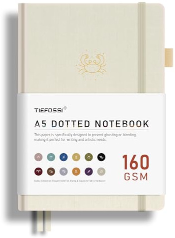 TIEFOSSI Bullet Dotted Journal, Papel Grueso de 160GSM, Cuaderno de Puntos con Constelaciones, Cuaderno de Cáncer para Mujeres, 256 Páginas de Cuadrícula de Puntos Numerados