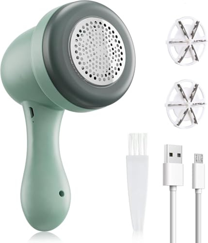Bobble Remover For Clothes, Lint Remover with 2 Extra Blades, Multi-Use Sweater Debobbler Rechargeable Fabric Shaver for Clothes Jumpers, Furniture, Wool, Carpet and Bobbles