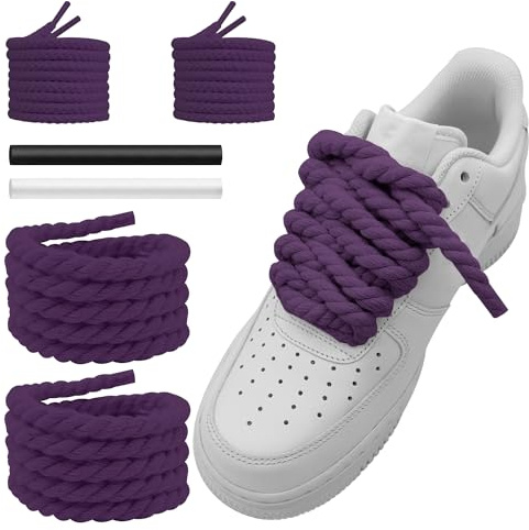 NDTEZUGT 10 mm Air Force skosnören 1 x tjocka rep gymnastikskor, Lila, 54''/140cm