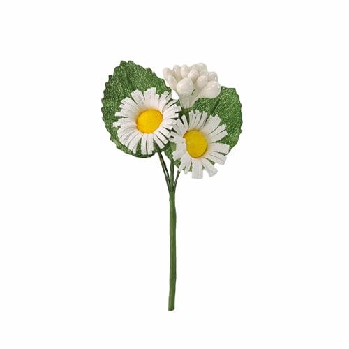 STEFANAZZI 10 Pezzi lungh. 10 cm Bouquet Margherita con Pistilli per bomboniere Matrimonio cresima Comunione Battesimo Decorazioni per sacchettini e scatoline