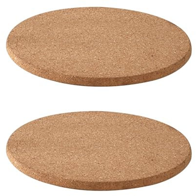 Qinlenyan Lot de 2 dessous de plat en liège épais résistant à la chaleur pour plats chauds, poêles et casseroles, polyvalents pour table de cuisine et comptoir, 16 cm